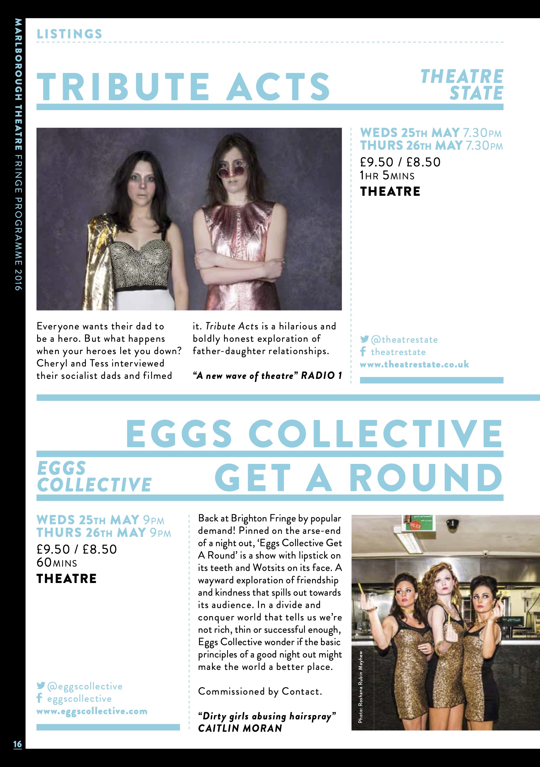 Marlborough Theatre Brighton Fringe 2016 Brochure