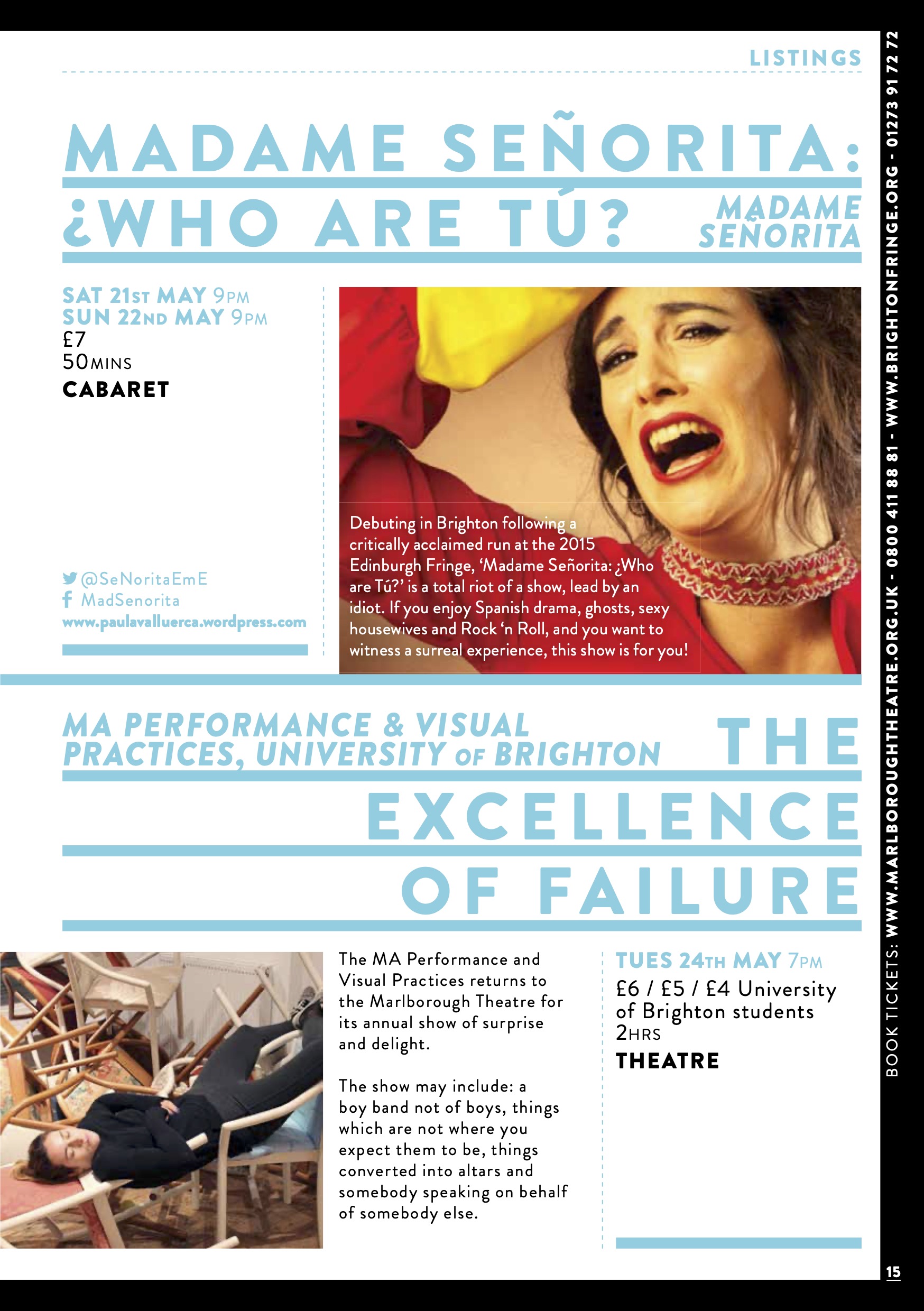 Marlborough Theatre Brighton Fringe 2016 Brochure