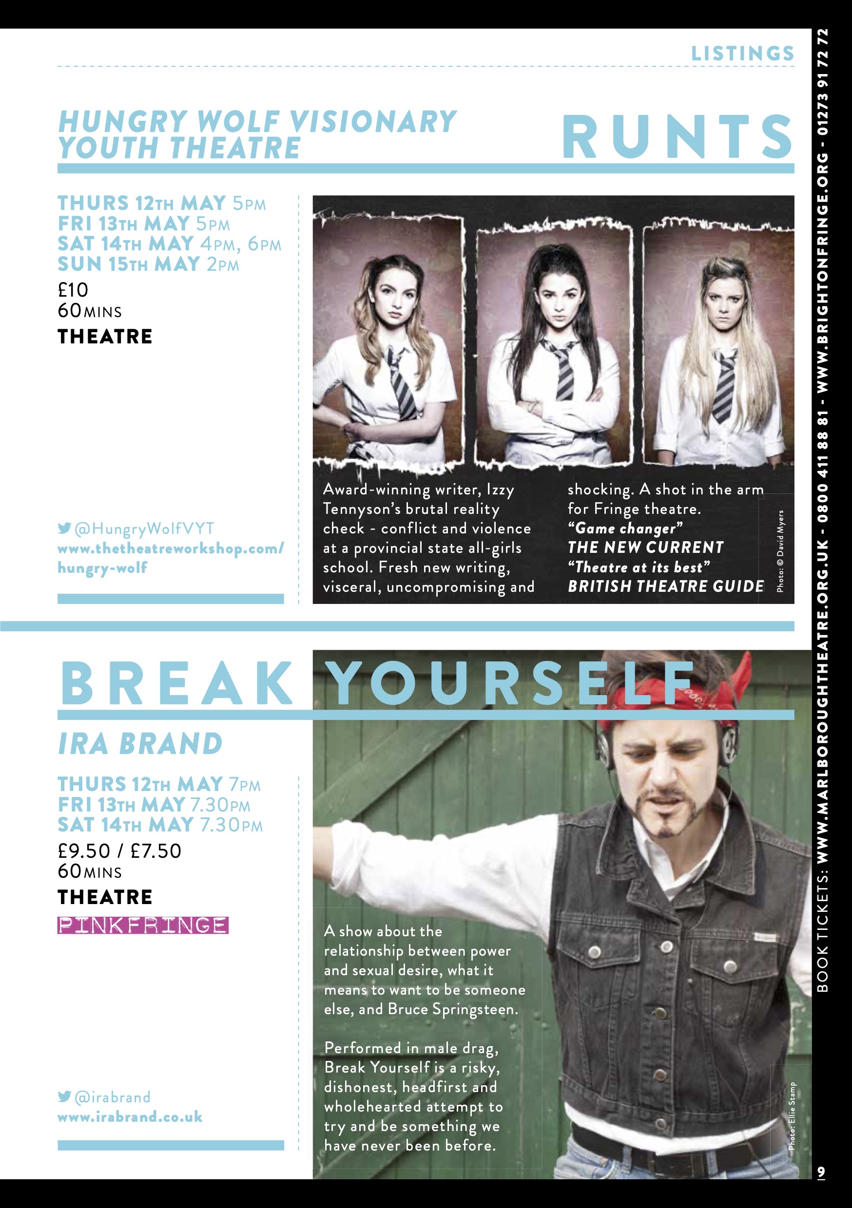 Marlborough Theatre Brighton Fringe 2016 Brochure