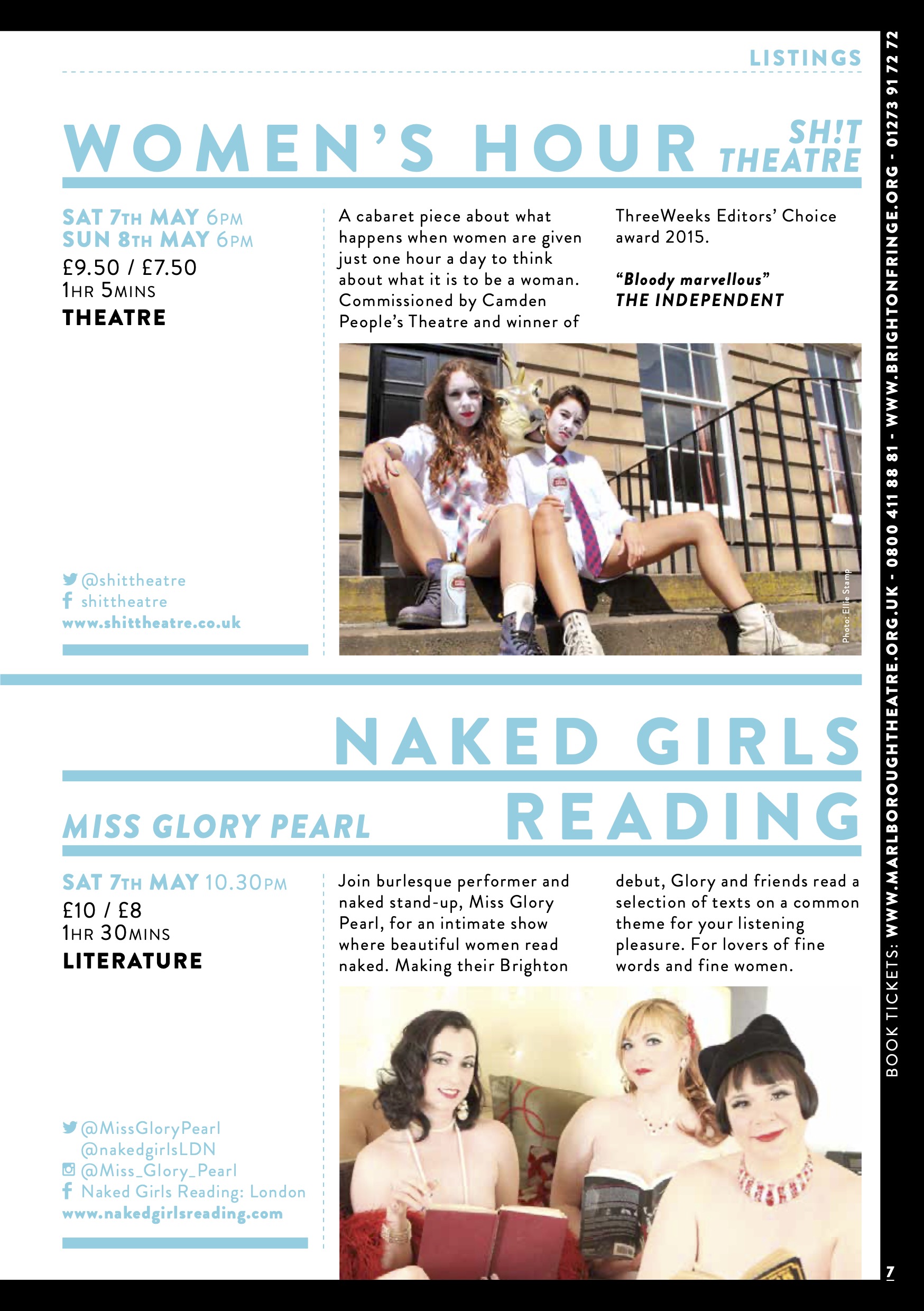 Marlborough Theatre Brighton Fringe 2016 Brochure