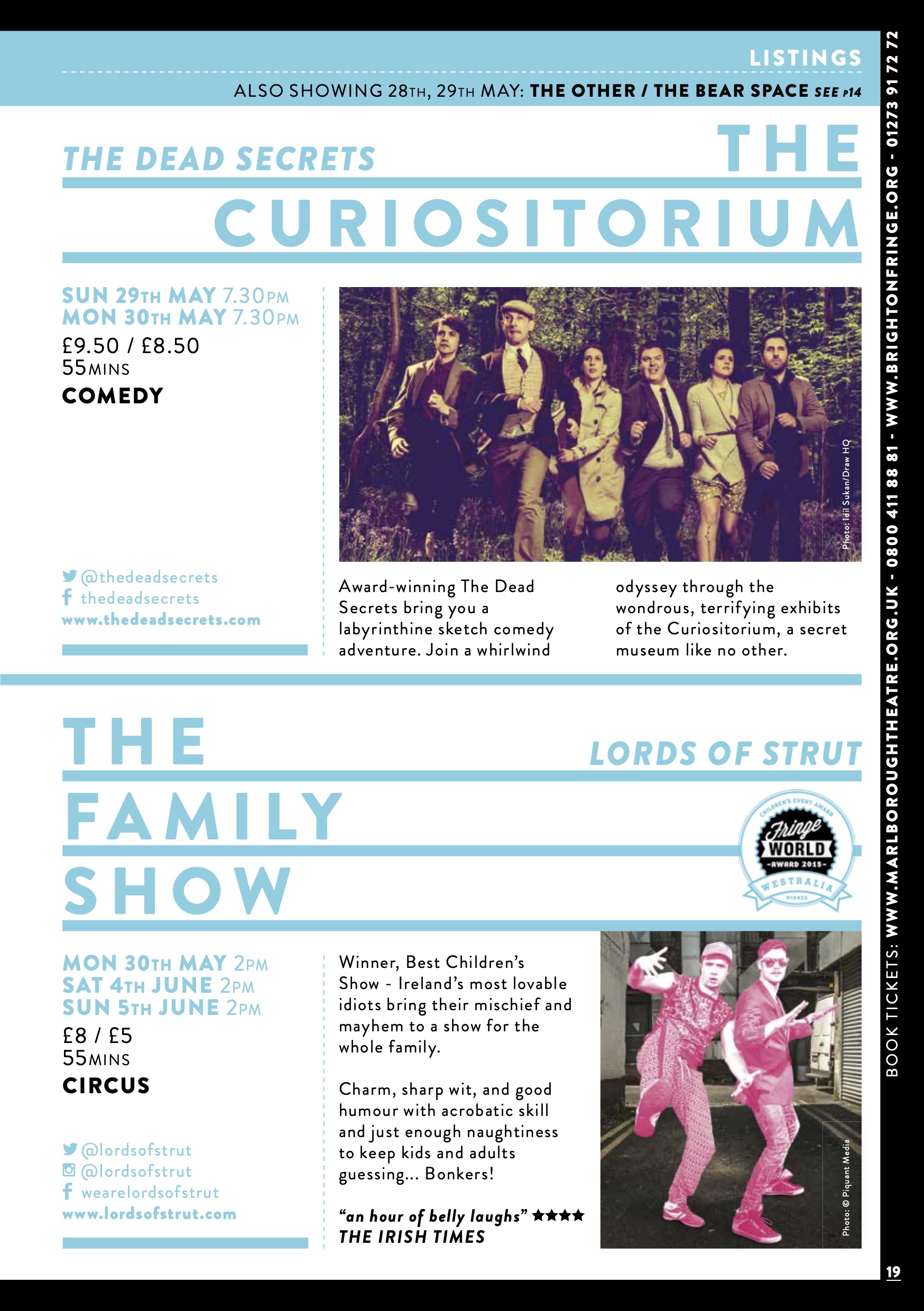 Marlborough Theatre Brighton Fringe 2016 Brochure