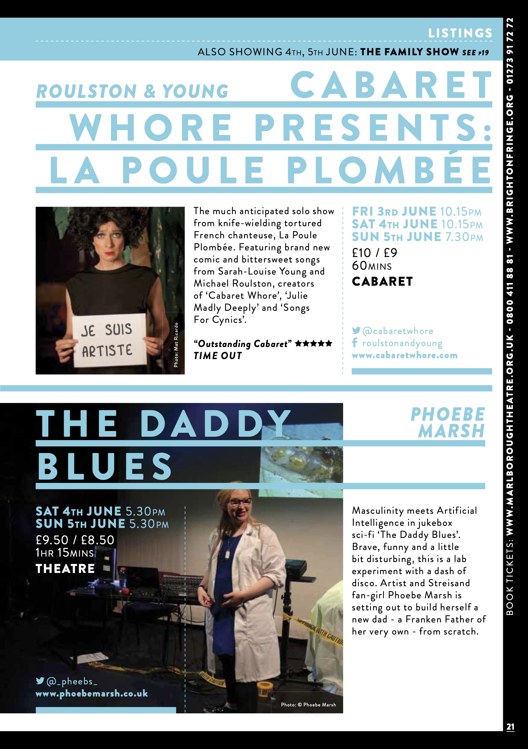 Marlborough Theatre Brighton Fringe 2016 Brochure