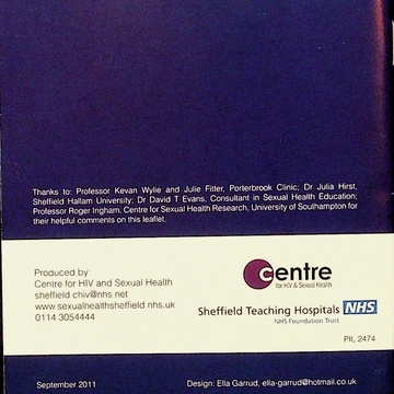 Back cover is navy blue with white text that contains information about the publisher and acknowledgements to key contributors to the document.